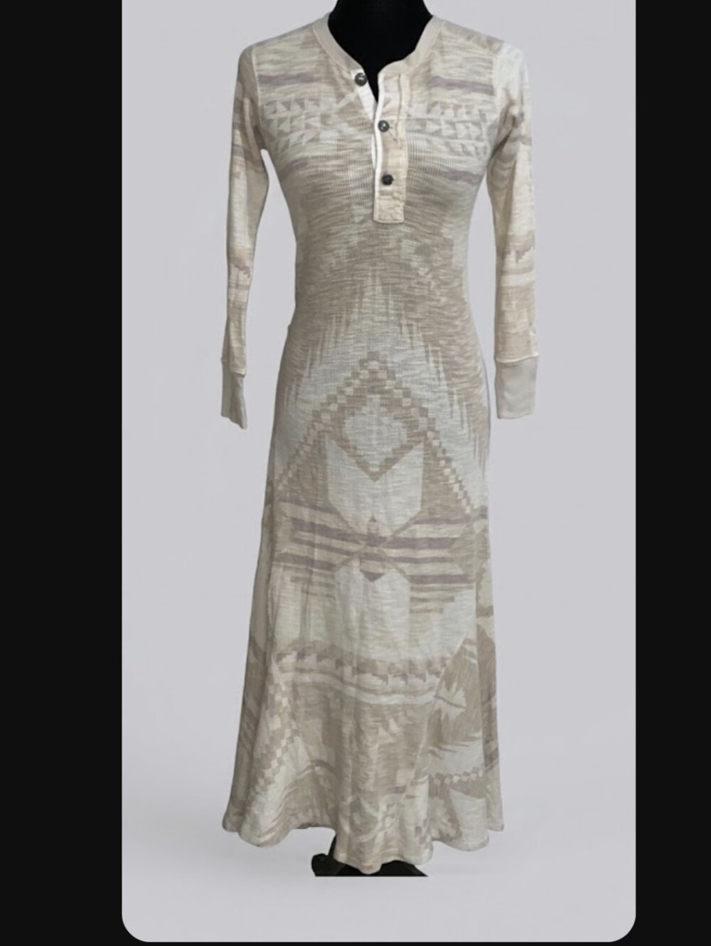 Ralph Lauren Polo Sz XL Plus 12 14 16 Western Aztec Maxi Dress Skirt Beige Rodeo